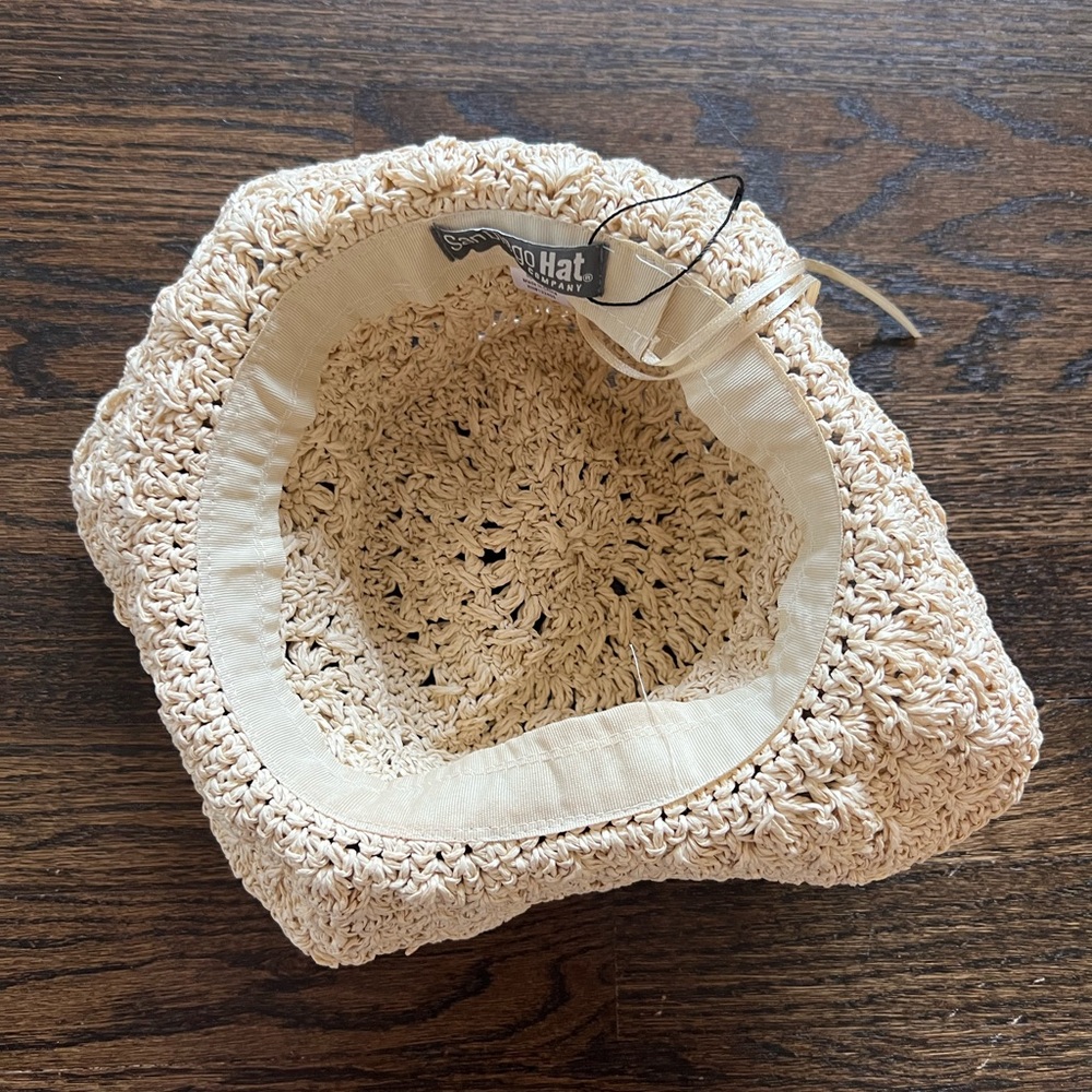 San Diego Hat Company Natural Crochet Sun Hat - Picture 3 of 5
